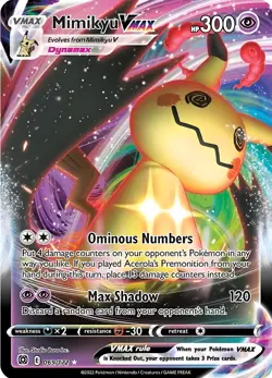 Mimikyu VMAX HP300 Metal Pokemon Card-Collectible Gift Display - Image 1