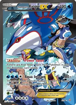 TEAMAQUAS Kyogre EX HP190 Metal Pokemon Card-Collectible Gift Display - Image 1