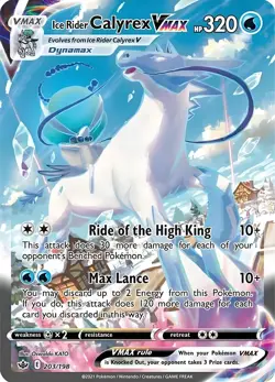 Ice Rider Calyrex VMAX HP320 Metal Pokemon Card-Collectible Gift Display - Image 1
