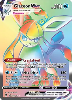 Glaceon VMAX HP310 Metal Pokemon Card-Collectible Gift Display - Image 1