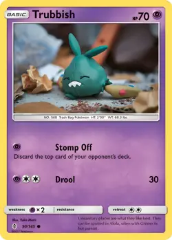Trubbish HP70 Metal Pokemon Card-Collectible Gift Display - Image 1