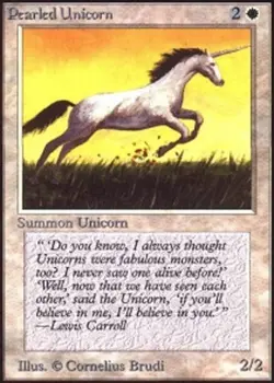 1 x Pearled Unicorn - Alpha - Light Play - MTG - Image 1