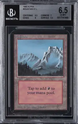 1993 MAGIC: THE GATHERING ALPHA V1 L MOUNTAIN BGS 6.5 - Image 1