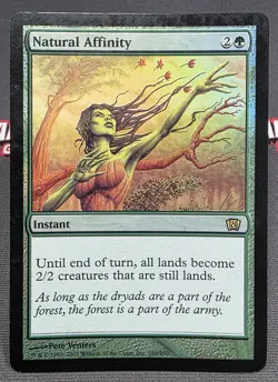 MTG FOIL Natural Affinity- DAMAGED -8th Edition Magic the Gathering Card #269 - Image 1