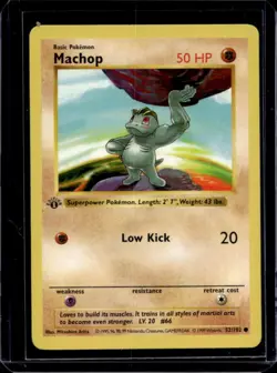 1999 Pokemon 1st Edition Machop Shadowless #52/102 - Image 1