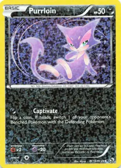 POKEMON Purrloin #RC13/RC25 Holo Legendary Treasures: Radiant Collection NM - Image 1