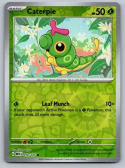 Caterpie 010/165 Common 151 Pokemon Reverse Holo Near Mint - Image 1