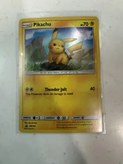 Pikachu SM183 SM Promo Holo Basic Pokemon Card Thunder Jolt HP 70 2019 - Image 1