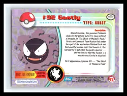 💥 GASTLY 1999 Topps Pokemon TV Non Holo Animation 1st Series Blue Logo # 92 - Image 2