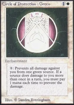 1 x Circle of Protection: Green - Alpha - Light Play - MTG - Image 1
