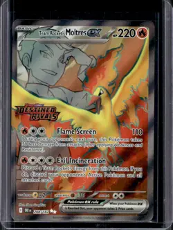 2025 Pokemon Destined Rivals UPC Team Rocket's Moltres EX Stamp #208/182 - Image 1
