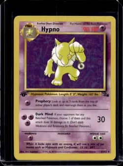 1999 Pokemon Fossil 1st Edition Hypno #23/62 - Image 1