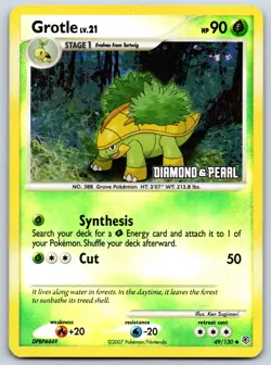Grotle - Burger King Promo 049/130 Stamped Reverse Holo Pokemon Card LP - Image 1
