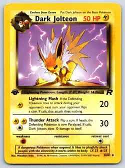 Dark Jolteon - Team Rocket 38/82 Pokemon Card LP - Image 1