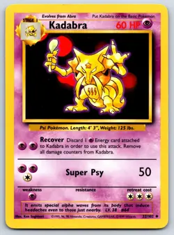Kadabra - Base Set 032/102 Pokemon Card LP - Image 1