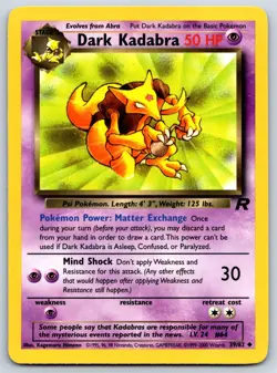Dark Kadabra - Team Rocket 39/82 Pokemon Card NM - Image 1