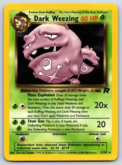 Dark Weezing (31) - Team Rocket 31/82 Pokemon Card LP - Image 1