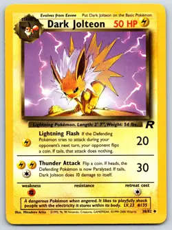 Dark Jolteon - Team Rocket 38/82 Pokemon Card LP - Image 1