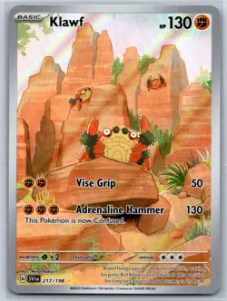 Klawf - Illustration Rare Scarlet & Violet 217/198 IR Pokemon Card NM - Image 1