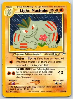 Light Machoke - Neo Destiny 049/105 Pokemon Card LP - Image 1