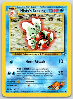 Misty's Seaking - Gym Heroes 055/132 Pokemon Card NM - Image 1