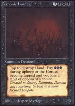1 x Demonic Hordes - Alpha - Moderate Play - MTG - Image 1