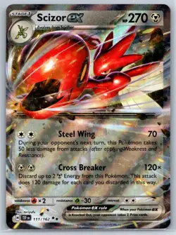 Scizor ex - SV05: Temporal Forces 111/162 Pokemon Card NM - Image 1