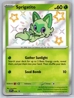 Sprigatito - Paldean Fates Promo SVP 076 Shiny Pokemon Card NM - Image 1