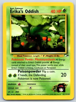 Erika's Oddish (47) - Gym Heroes 047/132 Pokemon Card NM - Image 1