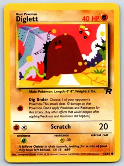 Diglett - Team Rocket 52/82 Pokemon Card LP - Image 1