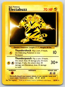Electabuzz - Base Set 020/102 Pokemon Card LP - Image 1