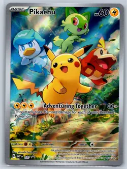 Pikachu - Paldea Evolved ETB Promo SVP 027 Pokemon Card NM - Image 1