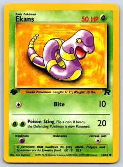 Ekans - 1st Edition - Team Rocket 56/82 Pokemon Card NM - Image 1