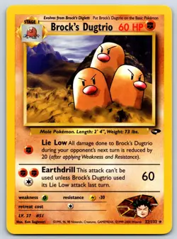 Brock's Dugtrio - Gym Challenge 022/132 Pokemon Card NM - Image 1