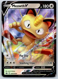 Meowth V - Black Star Promo SWSH 004 Pokemon Card NM - Image 1