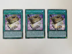 Yugioh Shining Sarcophagus x 3 - 1st Edition Starlight Rare NM - Free Holo - Image 1