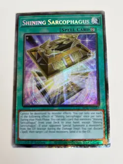 Yugioh Shining Sarcophagus x 3 - 1st Edition Starlight Rare NM - Free Holo - Image 3