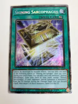 Yugioh Shining Sarcophagus x 3 - 1st Edition Starlight Rare NM - Free Holo - Image 4