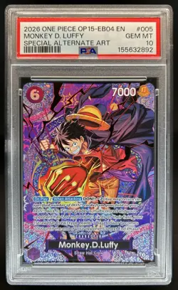 2026 One Piece Kami's Island Monkey.D.Luffy Special Alt Art #ST26-005 PSA 10 - Image 1