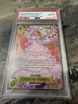 2024 One Piece OP08 EN Special Alternate Art #112 Charlotte Pudding PSA 10 - Image 1
