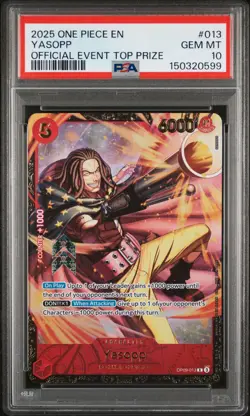2025 ONE PIECE PROMOS OFFICIAL EVENT TOP PRIZE #013 YASOPP PSA 10 - Image 1