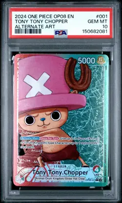 PSA 10 One Piece English OP08-001 TONY TONY CHOPPER Alt Art GEM MINT - Image 1