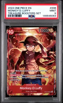 2024 ONE PIECE PROMOS TREASURE BOOSTERS SET #006 MONKEY D. LUFFY PSA 9 - Image 1