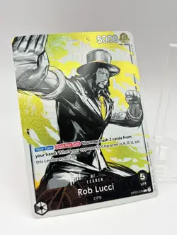 One Piece Pillars Of Strength Rob Lucci OP03-076 Alt Art Leader English NM - Image 2