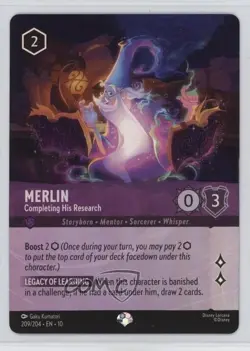 2025 Lorcana - Whispers In The Well 10 Foil Merlin Completing His Research #209 - Image 1
