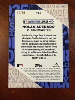 2025 Topps Nolan Arenado Training Grounds tg-1 /50 Gold Foil - Image 2