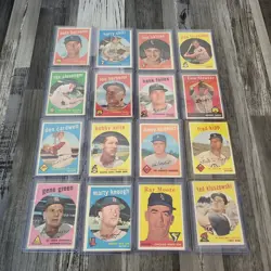 1958 Topps Baseball (LOT of 16) Vintage Major League Baseball Cards MLB - Image 1