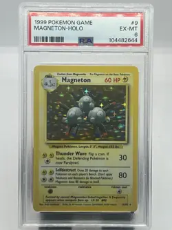 Pokemon TCG Magneton 9/102 Base Set Holo Rare PSA 6 - Image 1
