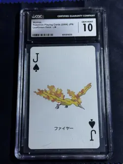 CGC 10 2004 Pokemon Japanese Leaf Green Playing Cards Deck Moltres Jack Spades - Image 1