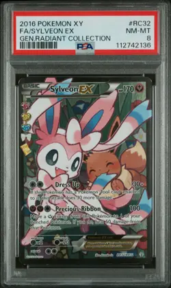 2016 POKEMON XY GENERATIONS RADIANT COLL #RC32 FULL ART/SYLVEON EX PSA 8 - Image 1